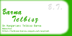 barna telbisz business card